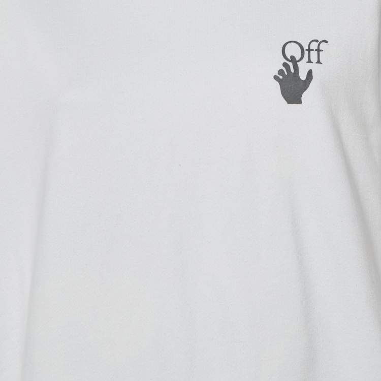 Pre Owned Off-White White Arrow Print Cotton T-Shirt Dress M