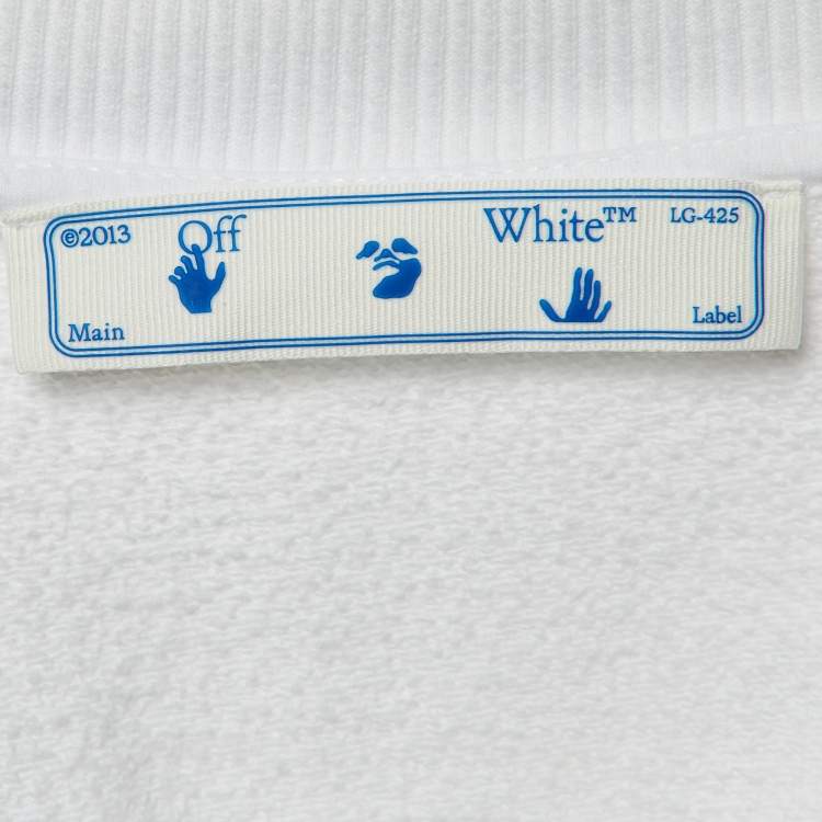 Pre Owned Off-White White Arrow Print Cotton T-Shirt Dress M