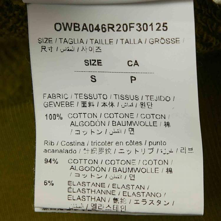 Pre Owned Off-White Green Cotton Crewneck Arrow Print Sweatshirt S