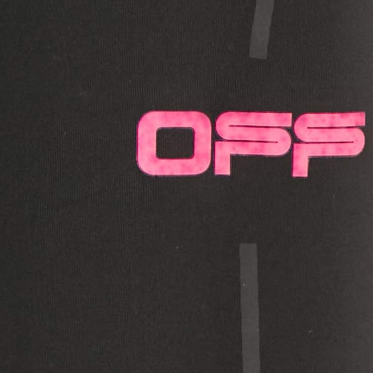 مملوكة مسبقًا Off-White Black Technical Jersey Active Leggings M