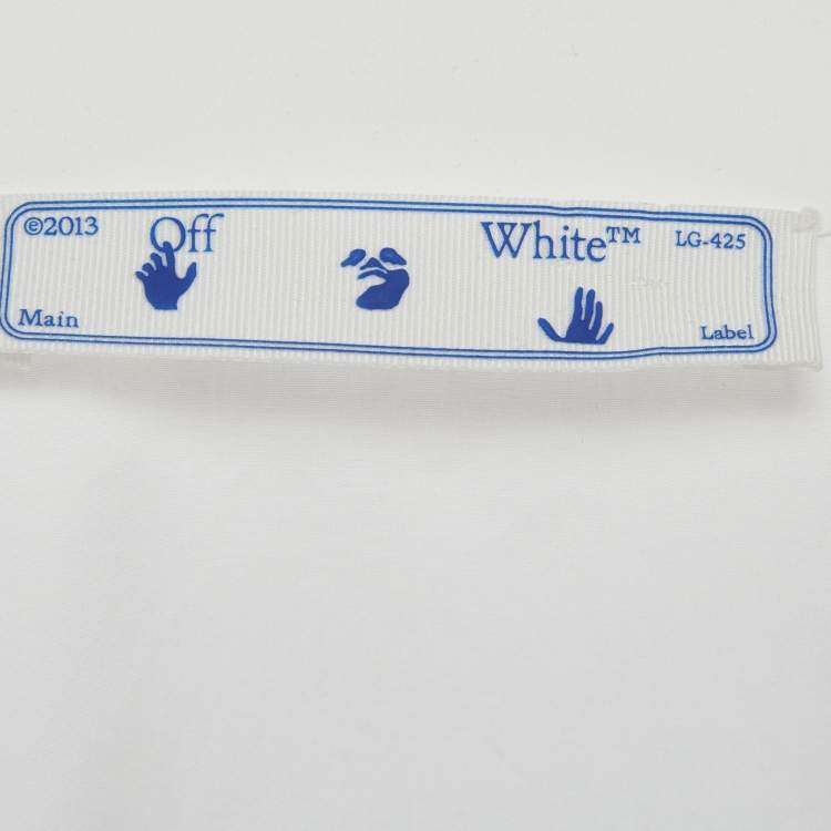 مملوكة مسبقًا Off-White White Cotton Asymmetric Pleated Long-Sleeved Shirt Dress S