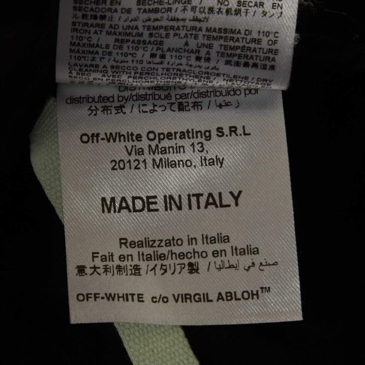 Pre Owned Off-White White Black Crepe Straight Leg Trousers M