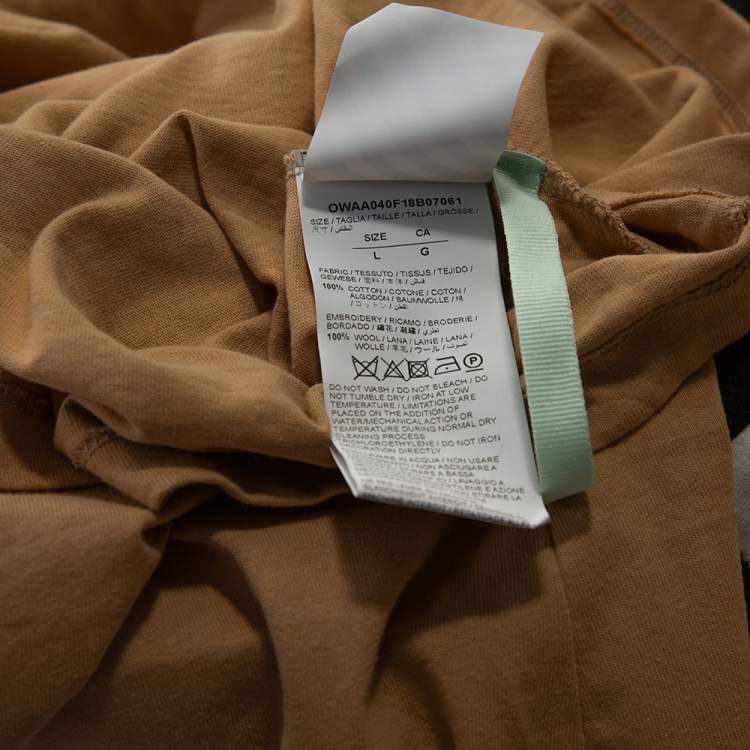 Pre Owned Off-White Tricolor Cotton Twisting Horses T Shirt L