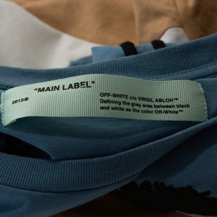 Pre Owned Off-White Tricolor Cotton Twisting Horses T Shirt L