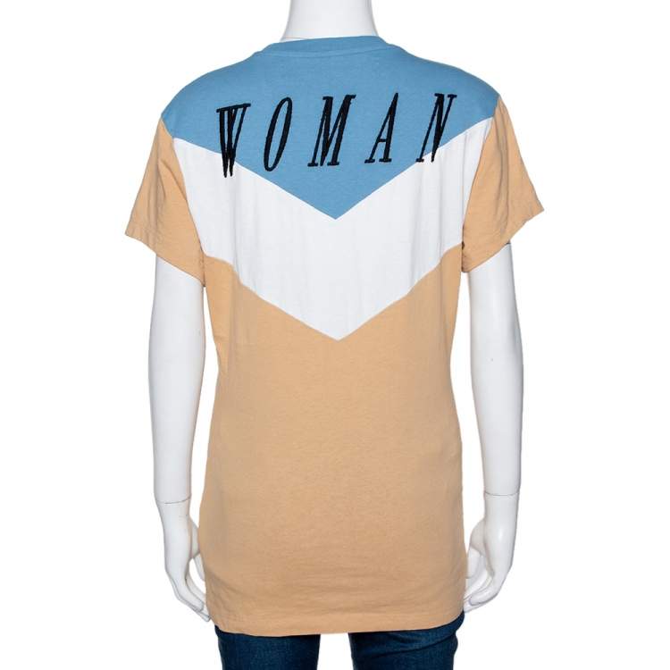 Pre Owned Off-White Tricolor Cotton Twisting Horses T Shirt L