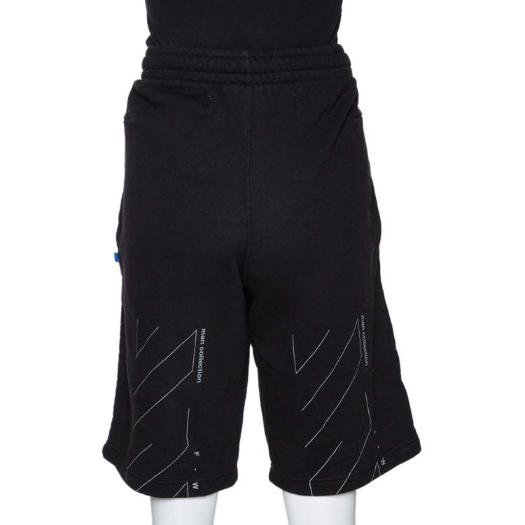 Pre Owned Off White Black Knit Man Collection Print Shorts M