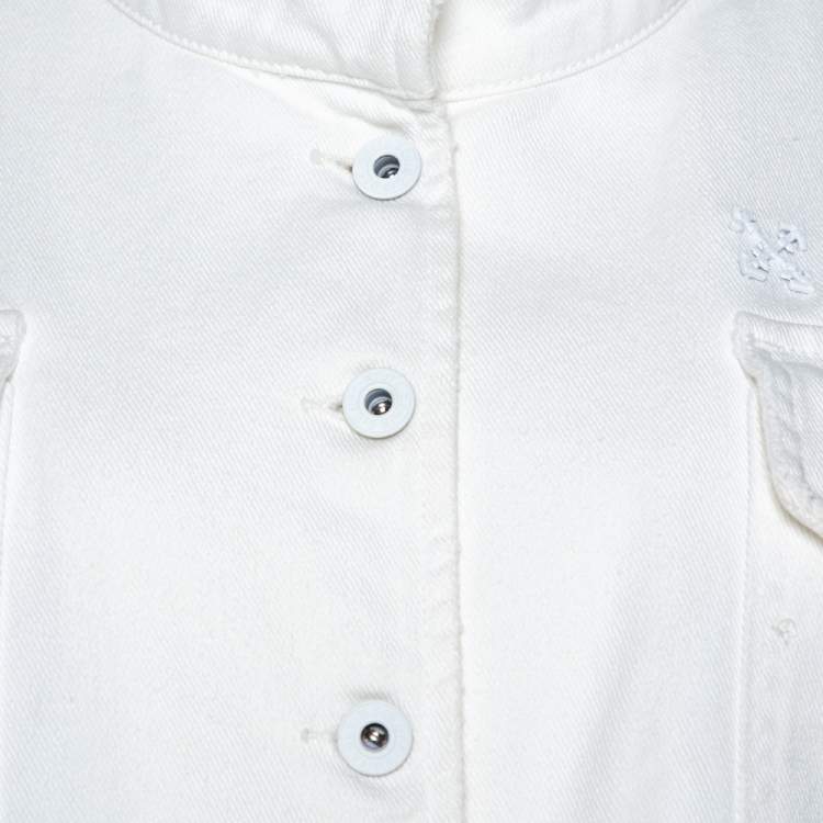 Pre Owned Off-White Cream Denim Cropped Jacket M 