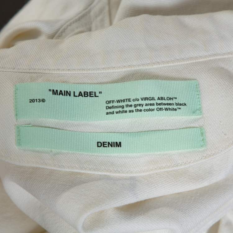 Pre Owned Off-White Cream Denim Cropped Jacket M 