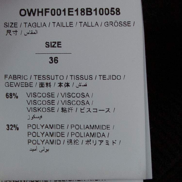 Pre Owned Off-White Black Knit Frayed Sleeve Detail High Neck Jumper XS
