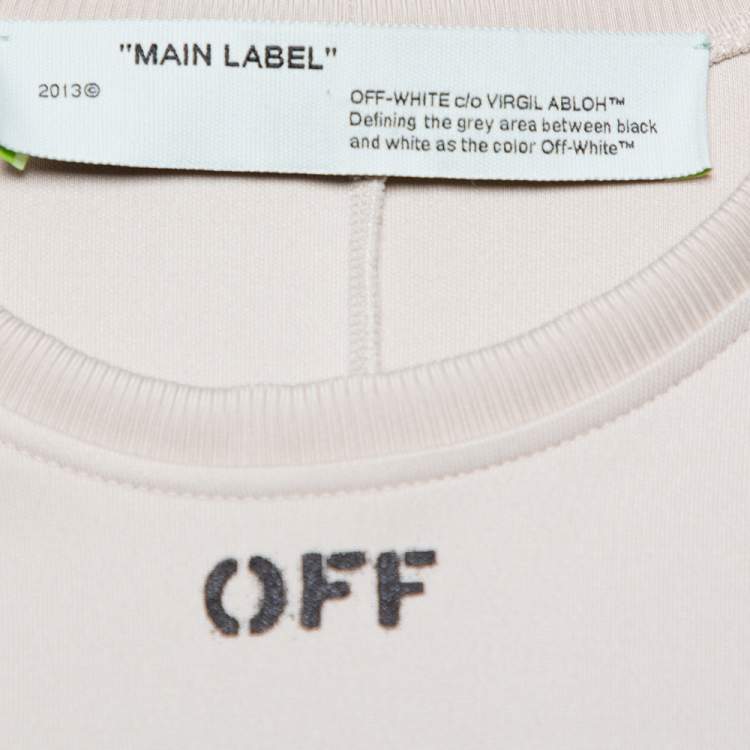 Pre Owned Off-White Beige Neoprene Asymmetric Draped Detail Midi Dress M