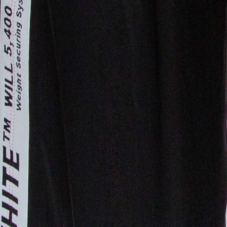 Pre Owned Off-White Black Satin Corsetry Striped Track Pants S
