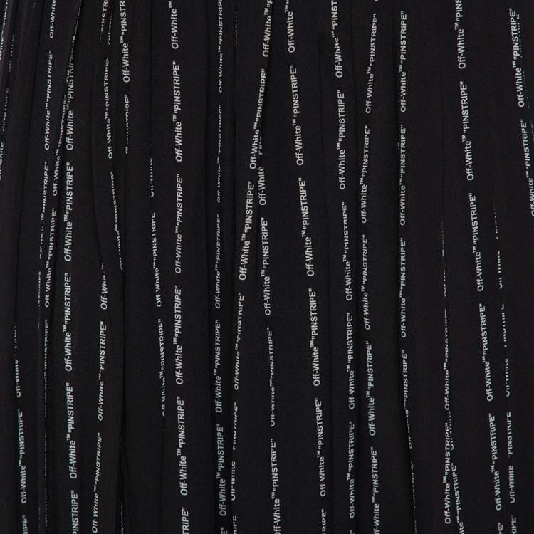 مملوكة مسبقًا Off-White Black Logo Printed Chiffon Pleated Culottes M