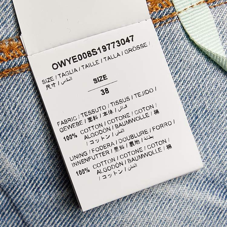 Pre Owned Off-White Blue Denim Distressed Button Front Jacket S