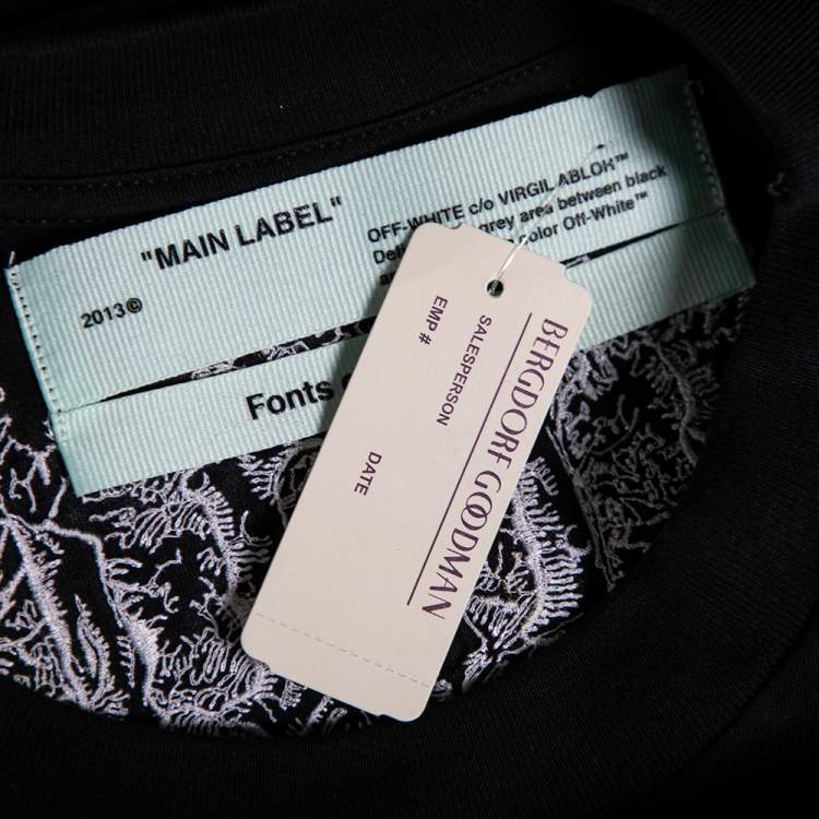 Pre Owned Off-White Black Cotton Lady Diana Print Short Sleeve T-Shirt M 