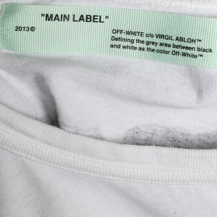 Pre Owned Off-White White Cotton Printed Crew Neck Oversized T-shirt M