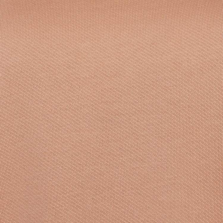 Pre Owned Off-White Peach Terry Knit Flowers Embroidered Sweatshirt S