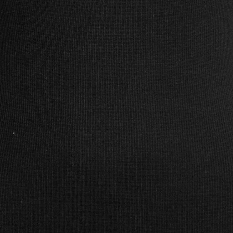 Pre Owned Off-White Black Printed Rib Knit Long Sleeve Bodysuit XS