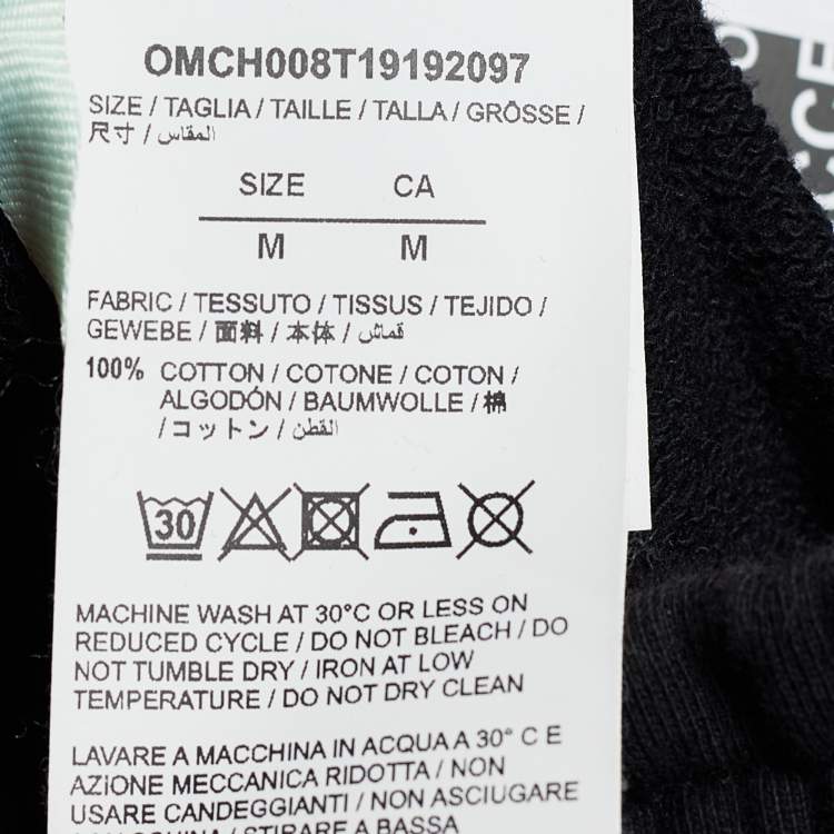 Pre Owned Off-White Black Cotton Knit Logo Track Pant M