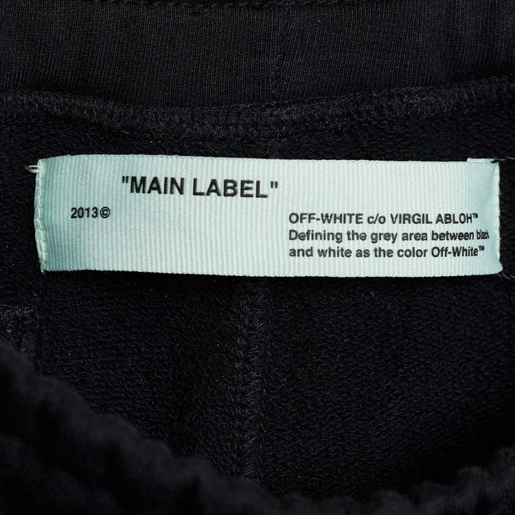 Pre Owned Off-White Black Cotton Knit Logo Track Pant M
