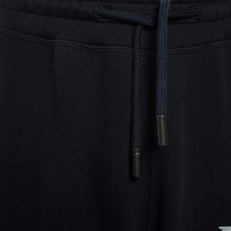 Pre Owned Off-White Black Cotton Knit Logo Track Pant M