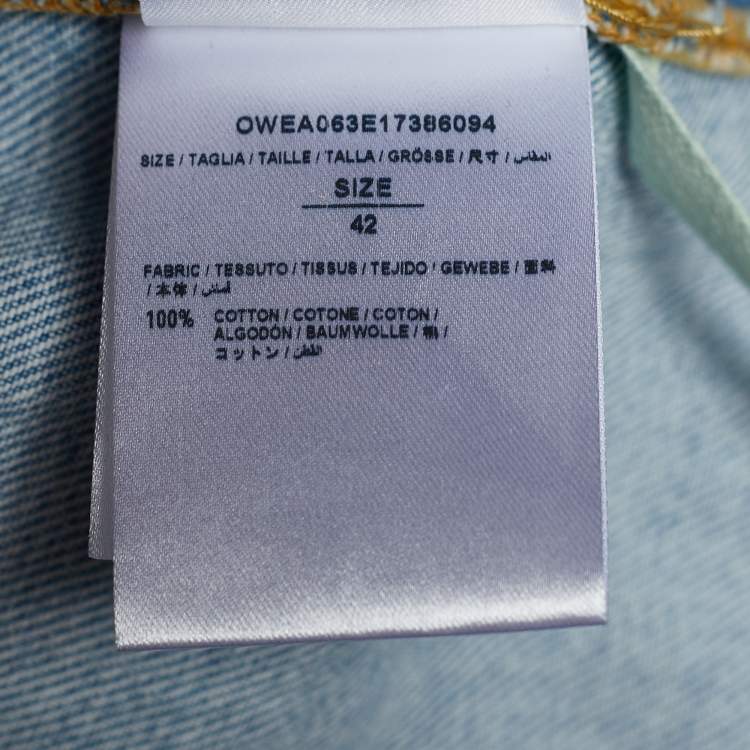 Pre Owned Off-White Indigo Distressed Denim Diagonals Denim Jacket M