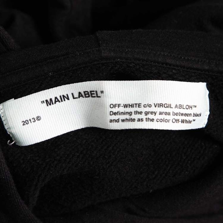 Pre Owned Off-White Black Will You Marry Me Print Cotton Hoodie S
