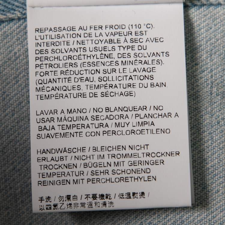 Pre Owned Off-White Light Blue Striped Denim Jacket S 