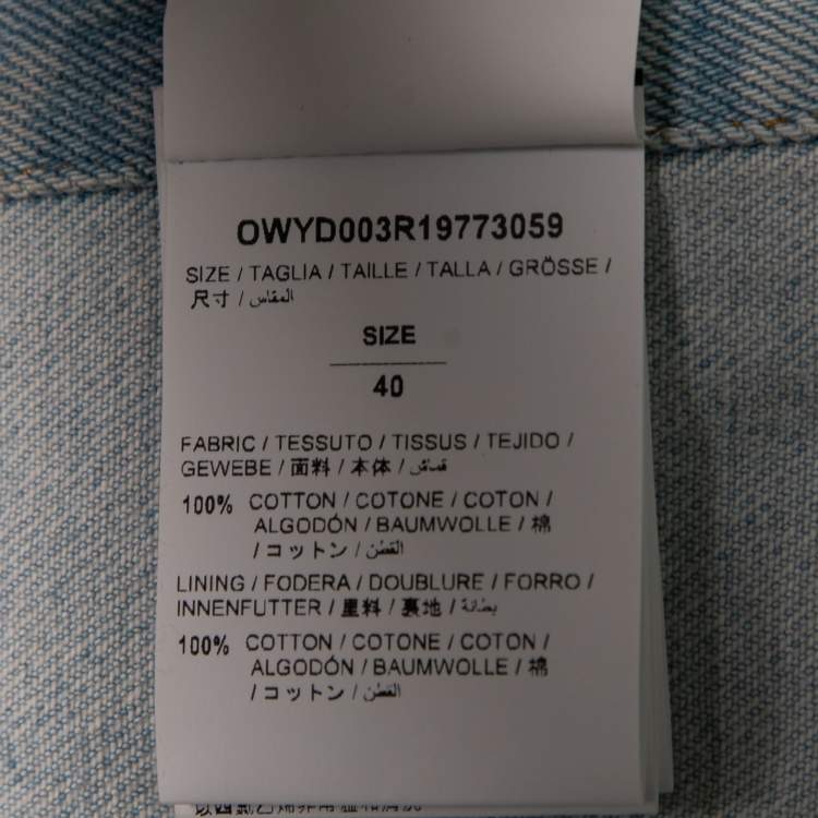 Pre Owned Off-White Light Blue Striped Denim Jacket S 