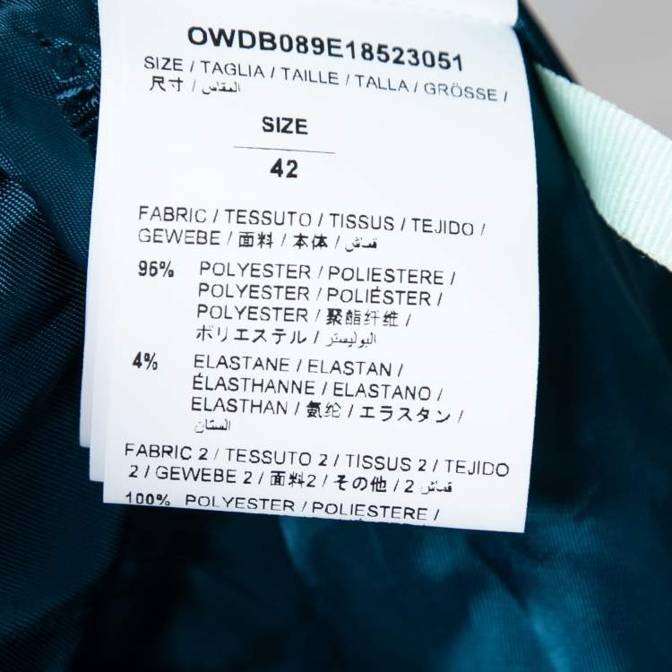 Pre Owned Off-White Blue Velvet Belted Robe Dress M