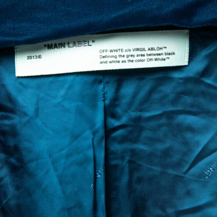 Pre Owned Off-White Blue Velvet Belted Robe Dress M