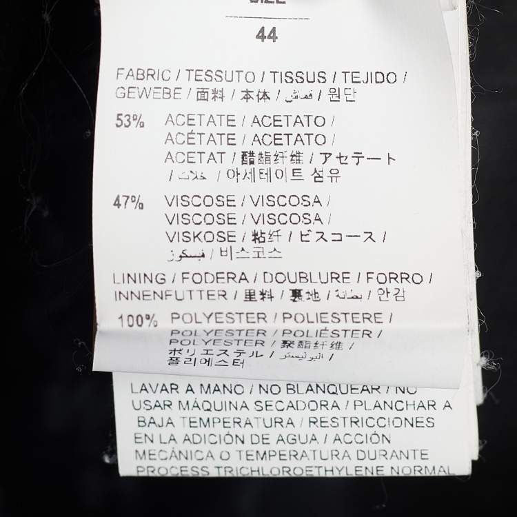 Pre Owned Off-White Black Logo Detail Satin Pallazo Pants M
