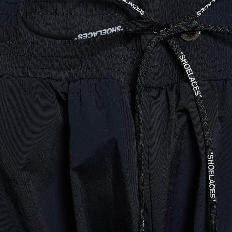 Pre Owned Off-White Black Synthetic Lounge Pants L