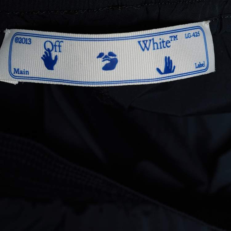 Pre Owned Off-White Black Synthetic Lounge Pants L