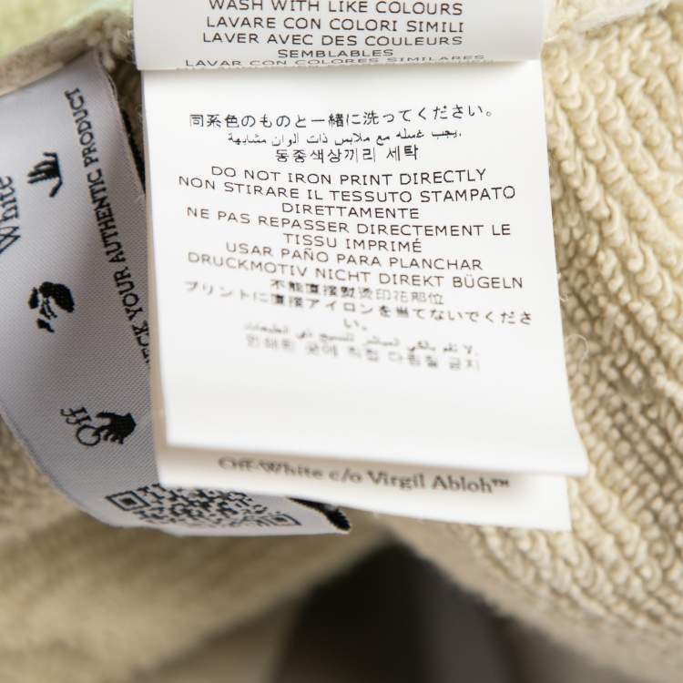 Pre Owned Off-White Cream Cotton Hooded Zip Front Jacket & Jogger Set XXS