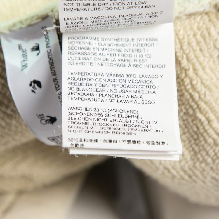 Pre Owned Off-White Cream Cotton Hooded Zip Front Jacket & Jogger Set XXS