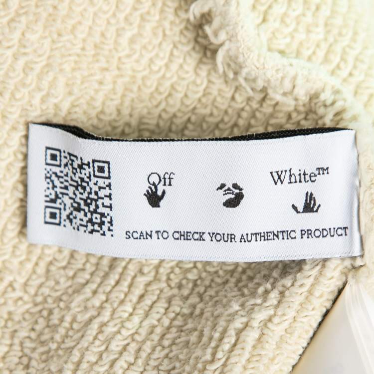 Pre Owned Off-White Cream Cotton Hooded Zip Front Jacket & Jogger Set XXS