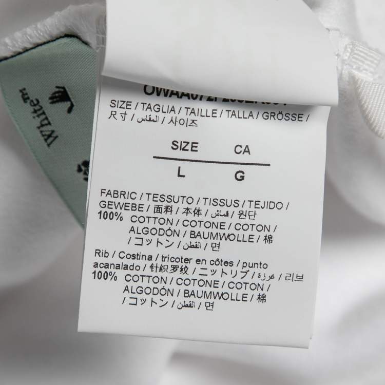 Pre Owned Off-White White Rainbow Script Logo Print Tomboy T-Shirt L  