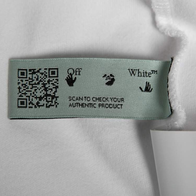Pre Owned Off-White White Rainbow Script Logo Print Tomboy T-Shirt L  