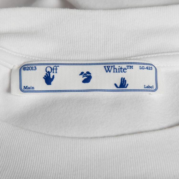 Pre Owned Off-White White Rainbow Script Logo Print Tomboy T-Shirt L  