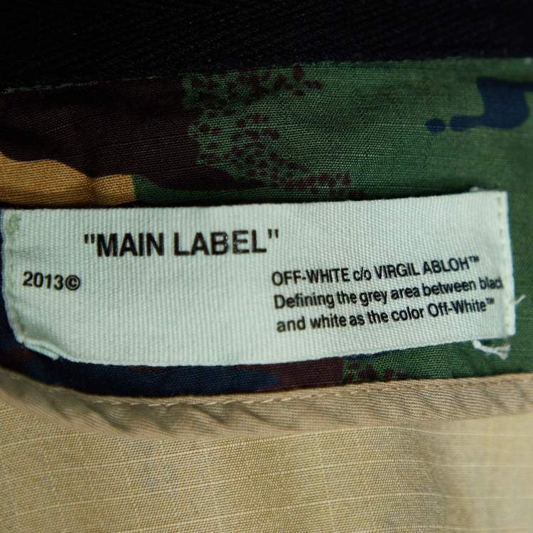 Pre Owned Off-White Green Camo Cherry Blossom Ripstop Cotton Jacket M