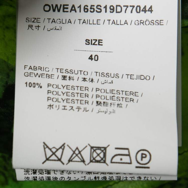 Pre Owned Off-White Green Python Print Tulle Button Front Belted Coat S