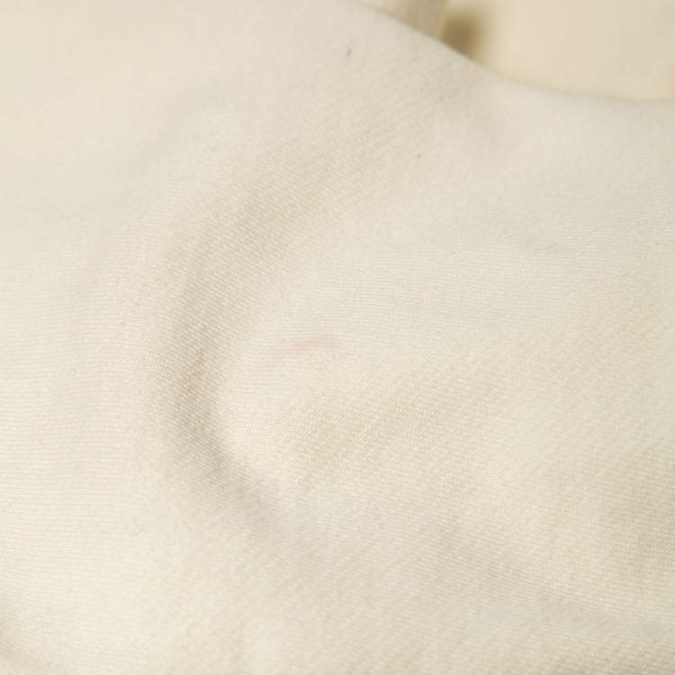 Pre Owned Off-White Cream Cotton Embroidered Sweatshirt M