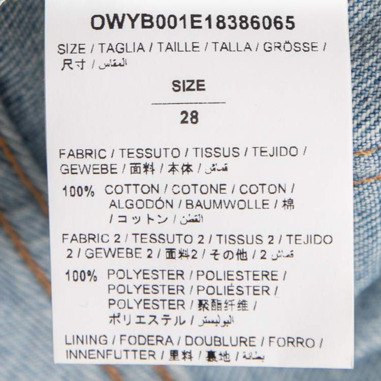 Pre Owned Off-White Blue Denim Floral Panel Flared Jeans M Waist 28"