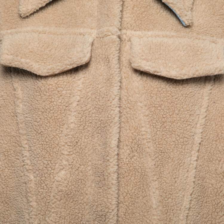 Pre Owned Off-White Beige Shearling Teddy Jacket XS