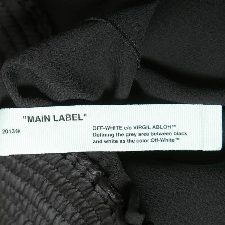 Pre Owned Off-White Black Synthetic Logo Side Stripe Detail Track Pants S