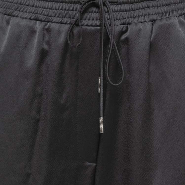 Pre Owned Off-White Black Synthetic Logo Side Stripe Detail Track Pants S