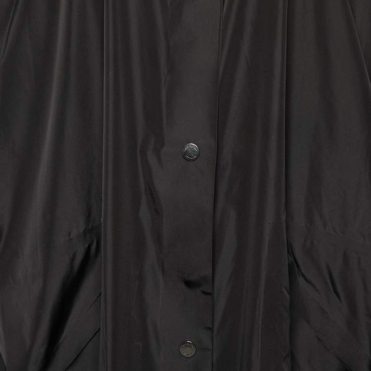 Pre Owned Off-White Black Nylon Hooded Oversized Coat  M