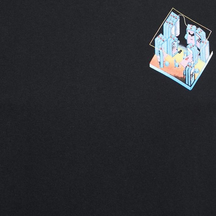 Pre Owned Off-White Black Cotton Woman Print T-Shirt M
