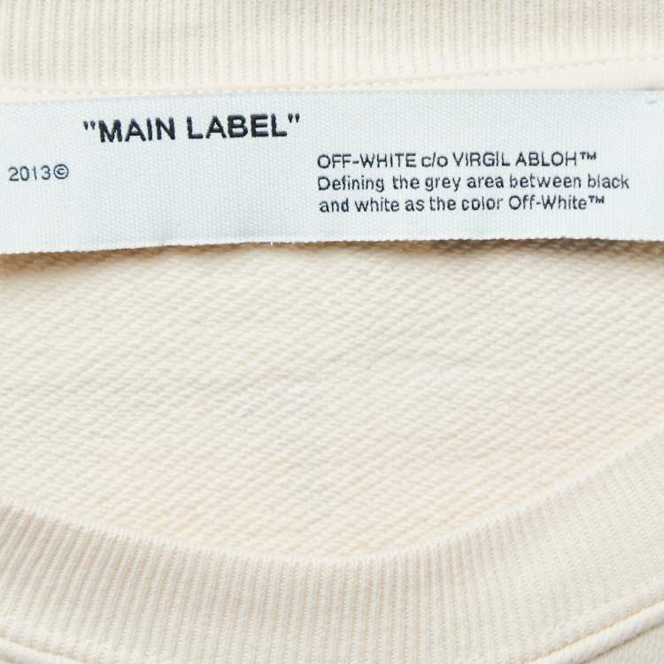 Pre Owned Off-White Cream Floral Print Cotton Crew Neck Sweatshirt L