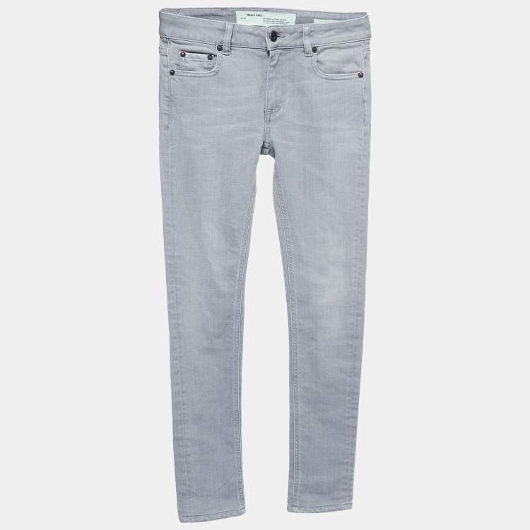 Off-White Grey Denim Skinny Jeans S Waist 26